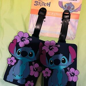 Disney Stitch Kids Bag Tags - Blue and Pink